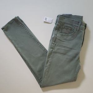 Olive Gap Denim High Rise True Skinny Ankle